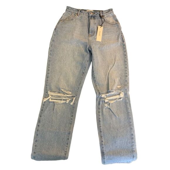 Rolla's Elle Super High Rise Relaxed Jeans Vanessa distressed light size 27 NEW - Picture 3 of 11
